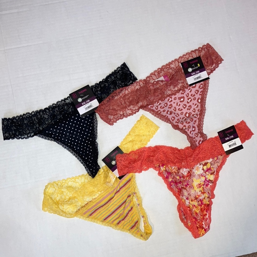NWT lot thongs size XXL/19 satin and lace